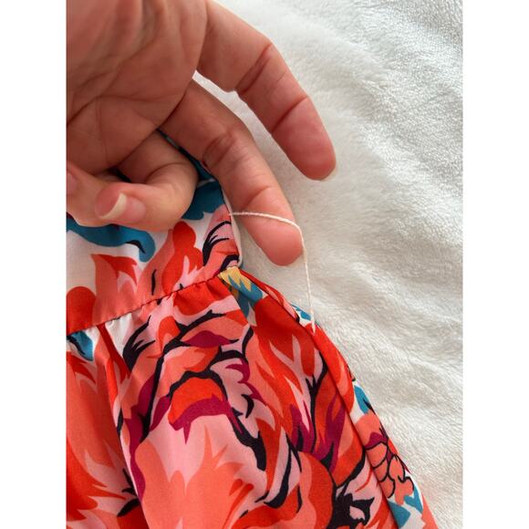 JADE MELODY TAM Beautiful Floral Maxi Dress Short Sleeve V-Neck Womens Medium XC - Picture 12 of 13